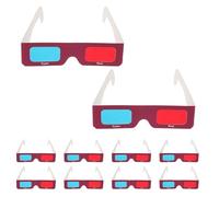TOKIDNY Lot de 10 Lunettes 3D en Carton Rouge et Cyan Lunettes Anaglyphes Jetables pour Films 3D Fêtes Expériences Scientifiques et Visionnage TV Immersive