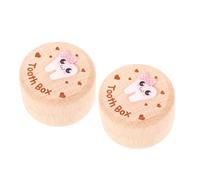 TOKIDNY Lot De 2 Boîtes à Dents De Lait En Bois Boîte à Souvenirs Pour Bébé Garçon Et Fille De Collecte De Dents Et Cheveux Rangement Compact Et Naturel Pour Garçon Et Filles