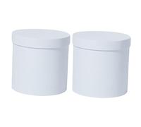 TOKIDNY Lot de 2 Boîtes à Fleurs Rondes Blanches Couvercle Mini Boîte de Fleur pour Bouquets Emballage Floral pour Mariage Saint-Valentin et Décoration Présent