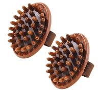 TOKIDNY Lot de 2 Brosses de Massage en Bois de Noir Outil Manuel pour Méridiens Peigne Corporel pour Massage du Cuir Chevelu Jambes Brosse Exfoliante Réutilisable pour Relaxation