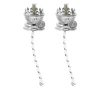 TOKIDNY Lot de 2 Brûleurs Vintage pour Lampes à Huile en Fer Mèches en Coton, Design Rétro Classique, Fiable pour Usage Extérieur et Décoration Intérieure