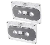 TOKIDNY Lot de 2 Cassettes Audio Vierges avec boîtiers pour Enregistrement, Faible Bruit, Remplacement de l'enregistreur Transparent
