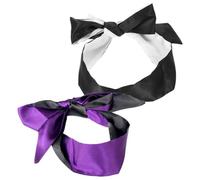 TOKIDNY Lot de 2 Masques de Sommeil en Satin Doux et Respirant, Cache-œil Léger et Décoratif, Taille Ajustable, pour Voyage, Sieste et Contemplation, Couleurs Noir Violet Noir