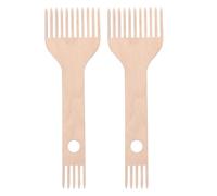 TOKIDNY Lot de 2 Peignes à Tisser Double Face en Bois Solide Outil de Tissage Manuel Portable pour Métier à Tisser Artisanal Accessoire Compact pour Confection de Tapisseries et