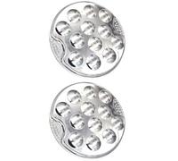 TOKIDNY Lot de 2 Plaques à Escargots en Acier Inoxydable 12 Compartiments Plat de Cuisson pour Barbecue Ustensile Résistant à la Rouille Compatible Lave-Vaisselle pour Maison et