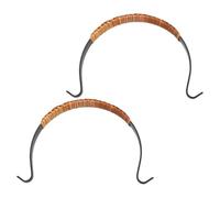 TOKIDNY Lot de 2 Poignées de Théière en Fer Forgé Anti-Brûlure Finition Rotin Tressé Dimensions 11-13 CM Poignées de Rechange Décoratives Compatibles Théières pour Usage Domestique et