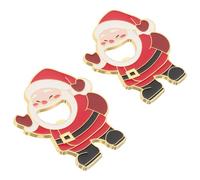 TOKIDNY Lot de 2 set de Ouvre-Bouteilles Magnétiques Père Noël pour Réfrigérateur Décapsuleur Festif Créatif en Plastique Solide Accessoire Compact pour Bière et Soda Présent de Noël