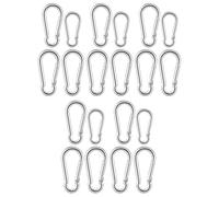TOKIDNY Lot de 20 Mousquetons à Ressort Robustes en Acier Inoxydable Système de Verrouillage Taille M4 M5 et M6 Mousquetons d'escalade Compacts et Résistants pour Camping Randonnée et