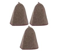 TOKIDNY Lot de 3 Bonnets de Sauna en Feutre de Laine Épais Couleur Brun Foncé Bonnet Vapeur Isolant à Dôme Haut pour Hommes et Femmes Protection Thermique Optimale pour Hammam et Bain