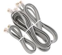 TOKIDNY Lot de 3 Rallonges Téléphoniques Rj12 6P6C 6 Fils Câbles Plats Argentés Longueurs 05 M 1 M 2 M Cordons de Ligne Téléphonique pour Usage Fixe à Domicile et Bureau