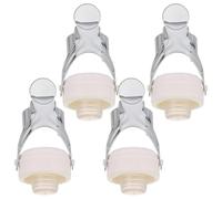 TOKIDNY Lot de 4 Bouchons Étanches en Acier Inoxydable Blanc pour Bouteille de Vin Bouchons Réutilisables Joint Hermétique Conservation Prolongée du Vin pour Soirées et Dégustations