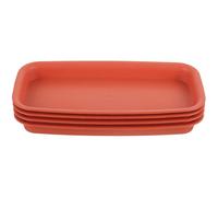 TOKIDNY Lot de 4 Soucoupes Jardiniere Rectangulaire en Plastique Étanches pour Pots de Fleurs, Plateau Anti-Fuite pour Plantes D'intérieur sur Fenêtres