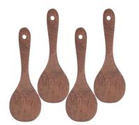 TOKIDNY Lot de 4 Spatules en Bois de Poulet Wengé 23 CM Ustensiles Cuisine Polyvalents pour Wok Cuillères à Riz Antiadhésives Résistantes à la Chaleur pour Servir et Mélanger
