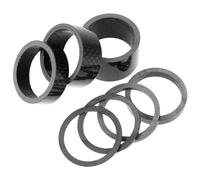TOKIDNY Lot de 7 Entretoises Légères en Fibre de Carbone pour Potence de Vélo 1-1/8 Épaisseurs 1Mm 2Mm Rondelles de Direction Noires pour VTT Vélo de Route et Fourche Frontale sans