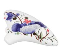 TOKIDNY Ocarina Céramique pour Débutants Instrument à Vent Alto avec Embouchure Longue Pur et Stable Design Floral Bleu et Rouge Adapté Aux Étudiants et Apprentis Musique