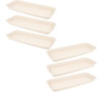 TOKIDNY Palette de Pot de Fleurs Beige en PP, Plateau Inférieur Simple Forme pour Protéger Meubles et Sols, Lot de 6 Porte-Pot de Fleurs pour Ambiance Estivale