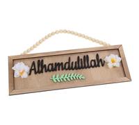 TOKIDNY Panneau en Bois Rustique Lettres et Perles en Bois Décoration Murale Suspendue pour Porte d'Entrée Ornement Artisanal pour Maison et Porche pour Accueil et Fête