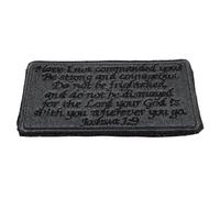 TOKIDNY Patch Brodé à Coudre Dictons Bibliques Ornement Textile Gris Noir Patch Adhésif Réutilisable pour Vêtements et Accessoires DIY Fournitures de Couture Décoration Personnalisée