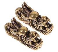 TOKIDNY Pendentif Tête de Dragon en Laiton Doré 2pcs, Accessoire Créatif et Chic Trou, pour Porte-clés et Décoration de Paquet