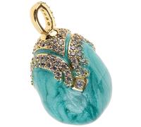 TOKIDNY Pendentif Œuf Émaillé Vert Zircon Micro-Incrusté Breloque Créative DIY pour Collier Breloques pour Bijoux Faits Maison Accessoire Loisirs Créatifs Charme Œuf Décoratif