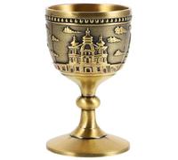 TOKIDNY Petits Verres à Liqueur en Métal Bronze Vintage Coupe à Vin Multifonction Petit Gobelet à Pied Haut pour Mariage et Réception Tasse Pratique pour Alcools Lot Réutilisable