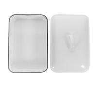 TOKIDNY Plaque de Couvercle en Émail Blanc 24x16 Cm Résistante la Chaleur et Antirouille pour Desserts Après Repas et Fêtes W nd