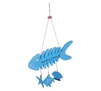 TOKIDNY Plaque de Porte Bois Forme Arête de Poisson Style Méditerranéen Décoration Suspendue Entrée Élégante pour Maison et Extérieur Ornement pour Porche et Cuisine