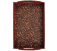 TOKIDNY Plateau de Service Carré en Bois Solide Style Vintage Petit Plateau Décoratif pour Salon de Thé et Collations pour Maison et Repas Desserte Bois Carrée