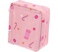 TOKIDNY Porte-serviettes Sanitaires Compact en Polyester Rose pour Filles, Grosse Capacité de Rangement Multifonction, pour L'école Sorties