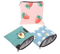 TOKIDNY Porte-tampon Bouton en Polyester 3 Pièces Design Mignon, Multi-usage pour Serviettes Hygiéniques et Pièces, pour Salle de Bain ou Paquet à Main