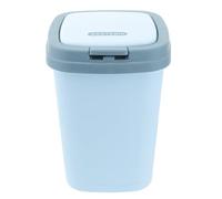 TOKIDNY Poubelle à Bouton-poussoir Plastique Silencieuse avec Couvercle Capacité Large Design Carré pour Cuisine et Salon Petit Modèle Bleu Ciel