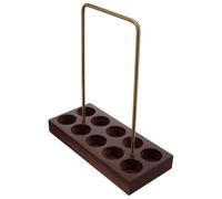 TOKIDNY Présentoir à Tubes à Café 10 Trous Base en Noyer pour Rangement Café Grains sans Tubes en Verre Support Multifonction pour Bar Cuisine Organisateur Stable et Pratique