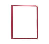 TOKIDNY Protège Cahier Transparent PVC Menu Cover Format Dossier Menu Transparent pour Restaurant Hôtel Bar Pochette Protection Papier Pages Rouge