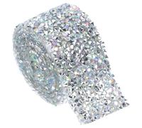 TOKIDNY Ruban Adhésif Double Face 30 MM Strass Ab Argenté Ruban Décoratif pour Vêtements DIY Accessoire de Bricolage pour Ornements et Embellissements Mode