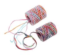 TOKIDNY Ruban D’Emballage en Papier Raphia 2 Pcs 200 M Ficelle Tressée Colorée Rouge Bleu Marine Bleu Clair et Vert Corde Artisanale pour Présents Décoration et Loisirs Créatifs