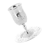 TOKIDNY Set de Coupe Kiddush avec Soucoupe Alliage Métallique Résistant pour Shabbat et Pâque Coupe à Vin à Pied Haut Cadeau Invités Bar Mitzvah