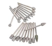 TOKIDNY Set de Embouts de Ponçage Rotatifs en Carbure Argenté Lot de 20 Outils Multifonctions de Précision pour Sculpture de Verre et Bijoux pour Réparation Artisanale et Meulage