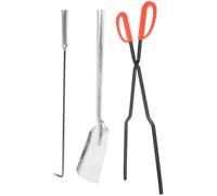 TOKIDNY Set Ustensiles de Cheminée Fonte Épaisse Pelle à Cendres Pince à Tisonnier et Crochet Outil Pratique pour Foyer et Barbecue Léger et Portable Usage Maison et Extérieur