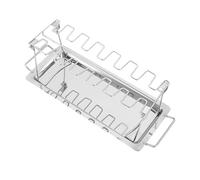 TOKIDNY Support de Rôtissoire Acier Inoxydable Fentes pour Cuisses et Ailes de Poulet avec Bac Égouttoir Gril Vertical pour Rôtissage de Volaille Plein Air et Four