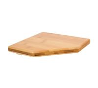 TOKIDNY Support Mural Étagère d'angle Triangulaire 20 CM en Bambou sans Perçage, pour Rangement la Cuisine et Salle de Bain, Design Fonctionnel