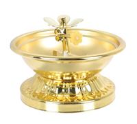 TOKIDNY Support pour Bougie Chauffe-Plat en Alliage Vintage Or, Lampe à Huile sur Pied pour Maison et Bureau, Ambiance Paisible et Décor Charmant pour Bouddhistes