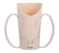 TOKIDNY Tasse Étanche pour Personnes Âgées et Inclinée en Plastique Beige avec Double Poignée Prévention de L'étouffement et Soutien et Patients Alités Souffrant de Dysphagie