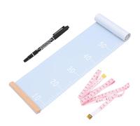 TOKIDNY Toise Murale pour Garçon et Filles en Toile Bleue Cadre en Bois, Règle de Mesure Facile à Suspendre, pour Maternelle et Décoration de Chambre