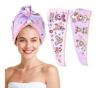 Tokidoki Lot de 2 serviettes de cheveux en microfibre pour femme Motif licorne 25,4 x 66 cm