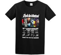 Tokio Hotel 19Th Anniversary 2001-2020 Thank You for The Memories Men's Cotton Shirt Tee Size XXL