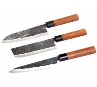 Tokio Kitchenware 3 couteaux en acier avec manche en bois de rose