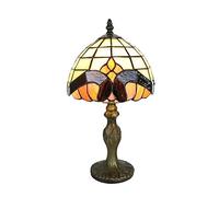 Tokira Lampe Tiffany De Table Chevet, 8 Pouces Vintage Vitrail Lampe Tiffany Pour Salon, Style Baroque Veilleuse La Chambre Des Enfants[Sans Ampoule]