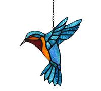Tokira Suncatcher en Verre Style Tiffany, Sun Catcher Effet Vitrail Motif Colibri Fenêtre à Suspendre Suncatche Rainbow, 195x230mm