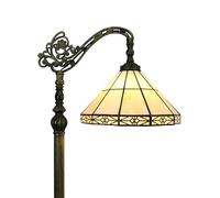 Tokira Tiffany Lampadaire Sur Pied Salon, 12 Pouces Verre Multicolore Modèle Classique Lampadaire, E27 Européen Vintage Simplicité Lampe de Chevet, Lampe décorative [Sans Ampoule]