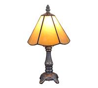 Tokira Tiffany lampe de table, 6 pouces abat-jour en vitrail, Veilleuse en verre jaune cosy, Lumières de cadeau de vacances exquises [Ne contient pas d'ampoule]